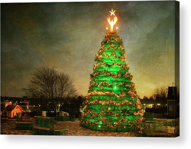 Cindi Ressler Acrylic Print featuring the photograph Rockland Lobster Trap Christmas Tree by Cindi Ressler