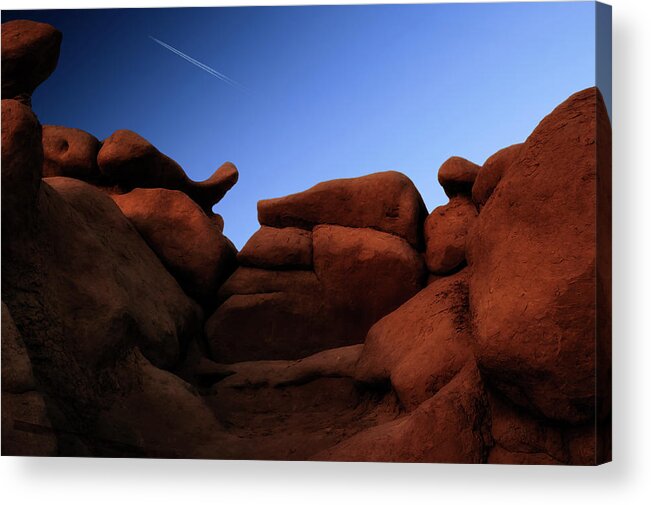 Goblin Valley State Park Acrylic Print featuring the photograph Rocks and Sky at Goblin Valley Utah by Gary Warnimont