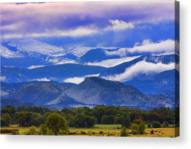 Clouds; Foothills; Rocky Mountains; Colorado; Nature Photography; Nature; Galleries; Gallery; Landscape; Scenic; Stock Images; Fine Art Print; Insogna; Canvas Print; Custom Framed; Giclee Print; Greeting Card; Framed Art; Wall Art; Photography; Posters; Canvas Art; Striking-photography.com; Thelightningman.com; James Insogna; Bo Insogna; Striking Photography; The Lightning Man Acrylic Print featuring the photograph Rocky Mountain Cloud Layers by James BO Insogna