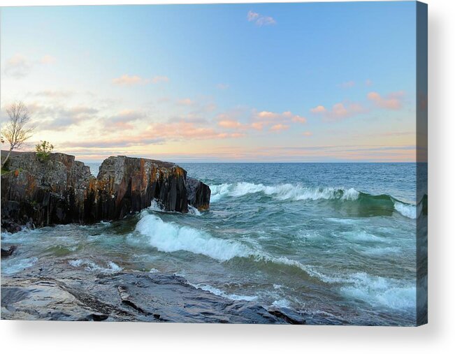 Lake Acrylic Print featuring the photograph Rolling Waves On Superior by Bonfire Photography