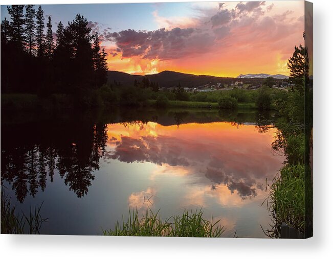 Nature Acrylic Print featuring the photograph Rollinsville Sunset Reflections by James BO Insogna