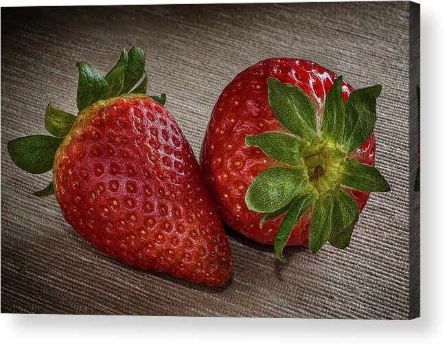 Strawberries Acrylic Print featuring the photograph Romance of Strawberries by Hernan Bua