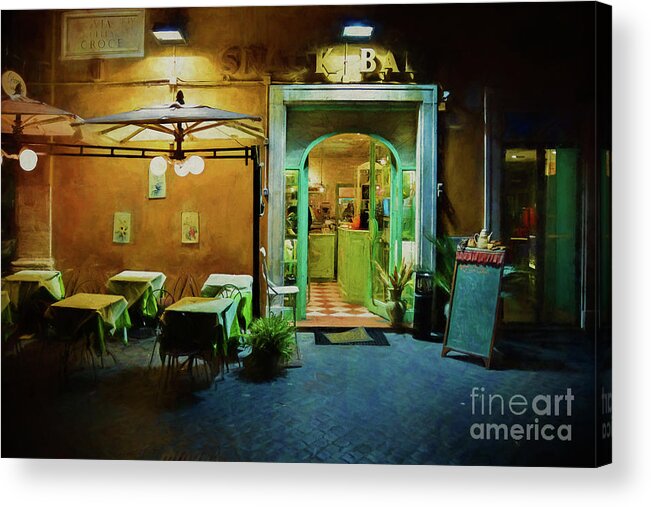 Rome Acrylic Print featuring the photograph Rome Snack Bar by Stuart Row