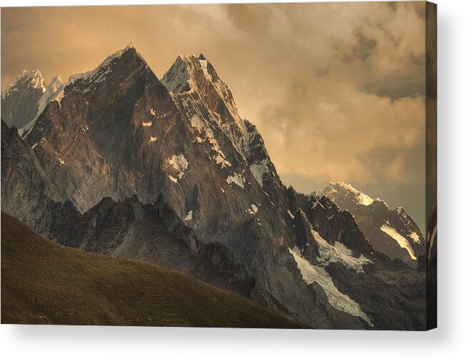 00498195 Acrylic Print featuring the photograph Rondoy Peak 5870m At Sunset by Colin Monteath