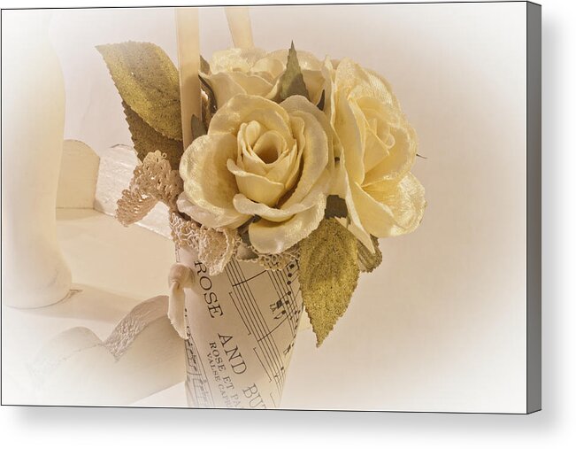 Rose Acrylic Print featuring the photograph Roses And Butterfly Posy by Sandra Foster