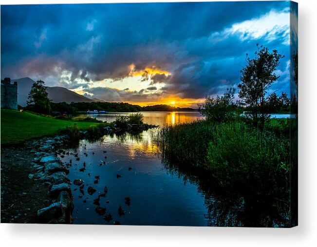 Ireland Acrylic Print featuring the photograph Ross Castle at Lough Leane in Ireland by Andreas Berthold