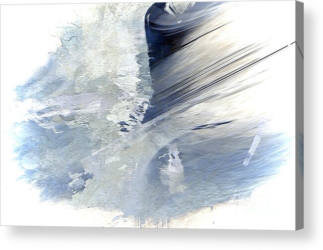 Blue Textured Art Acrylic Print featuring the digital art Rough Yet Peaceful by Margie Chapman
