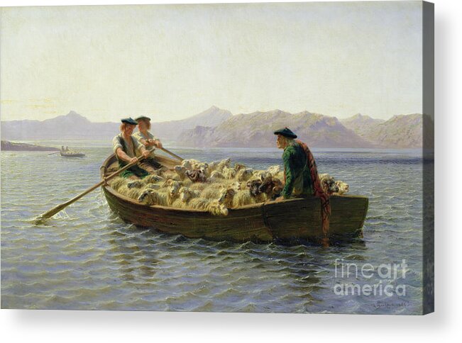 Rowing-boat Acrylic Print featuring the painting Rowing Boat by Rosa Bonheur