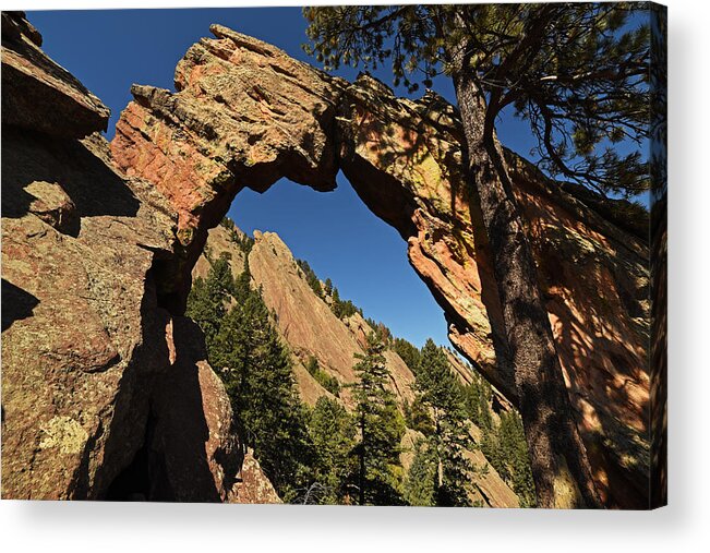 Boulder Acrylic Print featuring the photograph Royal Arch Trail Arch Boulder Colorado by Toby McGuire