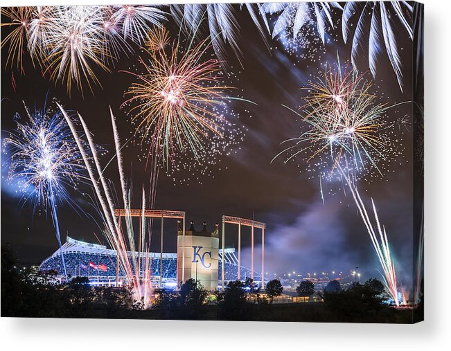 Kansas City Royals Acrylic Print featuring the photograph Royal Win by Ryan Heffron