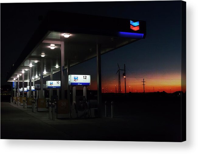 Filling Station Acrylic Print featuring the photograph Running, to make the day last a little longer by Micah Offman