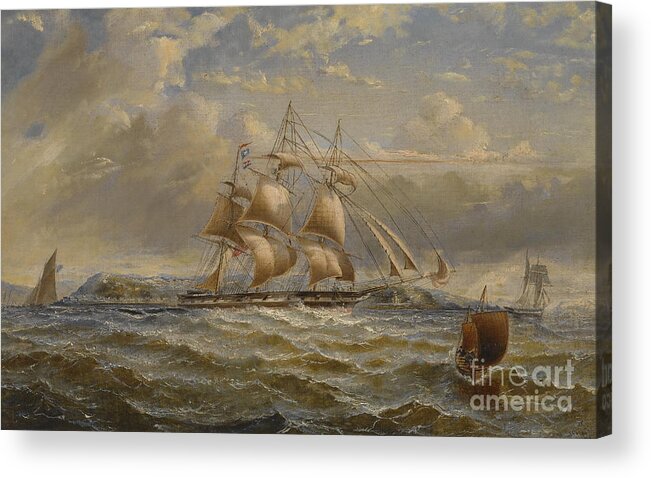 George Napier 1827 - 1869 Running Down The Firth Of Clyde Acrylic Print featuring the painting Running Down The Firth Of Clyde by MotionAge Designs