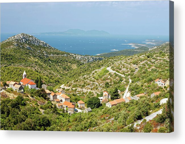 Rural Overviews Acrylic Print featuring the photograph Rural Hvar Island Overview by Sally Weigand