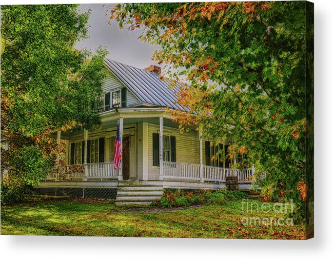 Vermont Acrylic Print featuring the photograph Rural Vermont Farm House by Deborah Benoit