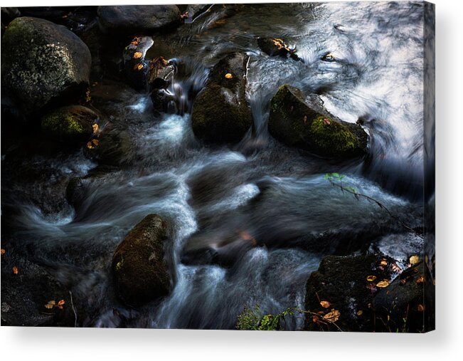 Rocks Acrylic Print featuring the photograph Rushing Stream by Norman Reid