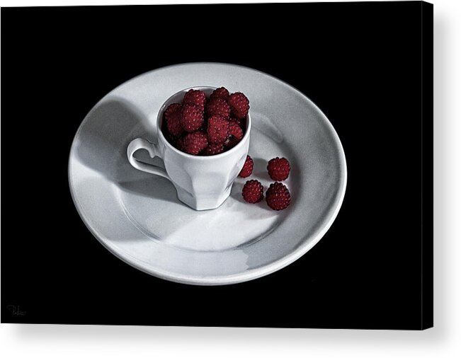 Raspberries Acrylic Print featuring the photograph Ruspberries in the cup - Livid Still-life by Raffaella Lunelli