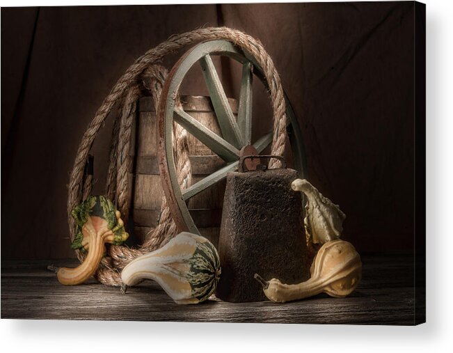 Gourd Acrylic Print featuring the photograph Rustic Still Life by Tom Mc Nemar