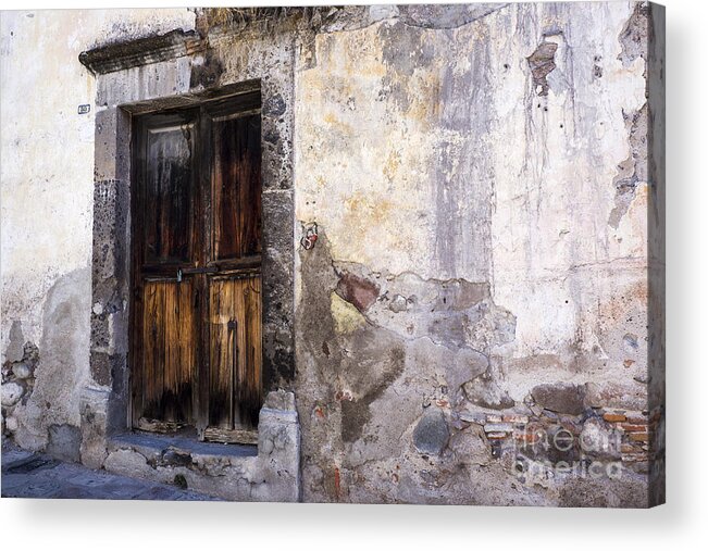 Rustic Acrylic Print featuring the photograph Rustic Wall - San Miguel de Allende by Amy Fearn