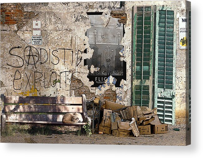 Urban Landscape Acrylic Print featuring the digital art Sadistic Exploits by Tom Romeo