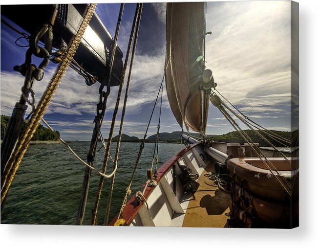Boat Acrylic Print featuring the photograph Sailing by Andreas Freund