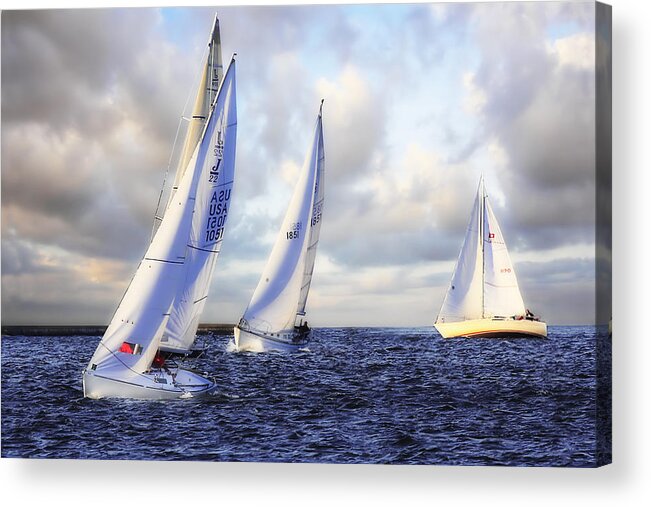 Photo Acrylic Print featuring the photograph Sailing at Sunset - 1 by Alan Hausenflock