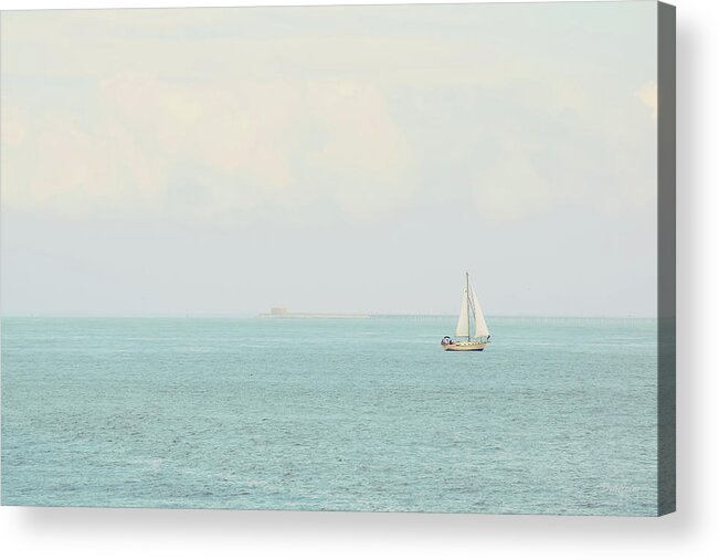 Boating Acrylic Print featuring the photograph Sailing the Ocean Blue by Deborah Crew-Johnson