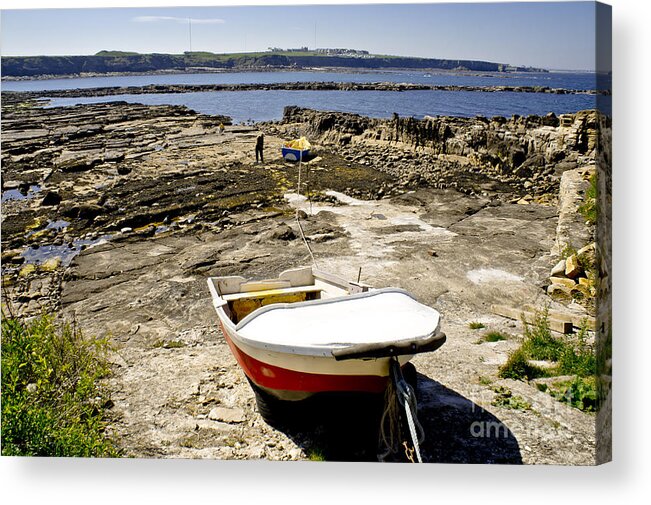 Coast Acrylic Print featuring the photograph Saint Mary's island in low tide. by Elena Perelman