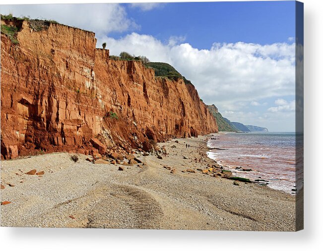 Bright Acrylic Print featuring the photograph Salcombe Hill Cliff - Sidmouth by Rod Johnson