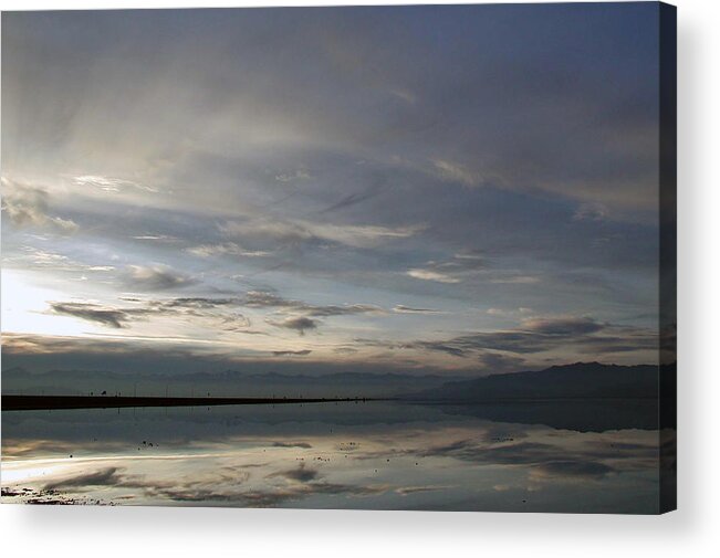 Utah Acrylic Print featuring the photograph Salt Flat Reflections - Utah by DArcy Evans