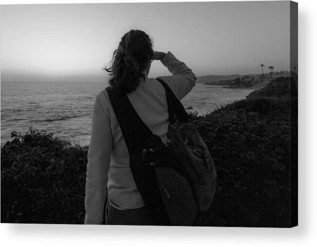 B & W Acrylic Print featuring the photograph Salute to the coastline by Garry Loss