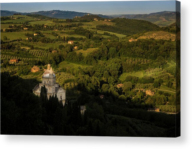 Tuscany Acrylic Print featuring the photograph San Biagio at sunrise by Wolfgang Stocker