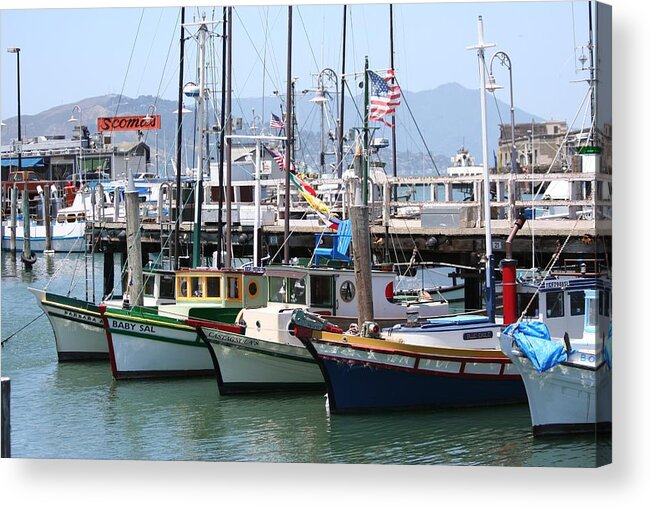 Boats Acrylic Print featuring the photograph San Fran Boats by Melanie Beasley