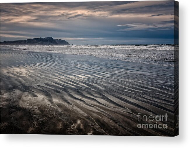 Beach Acrylic Print featuring the photograph Sand Ripples At Del Rey Toned 1 by Al Andersen