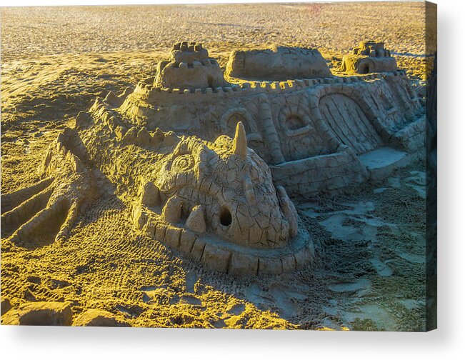 Sandcastle Dragon Acrylic Print featuring the photograph Sandcastle Dragon by Garry Gay