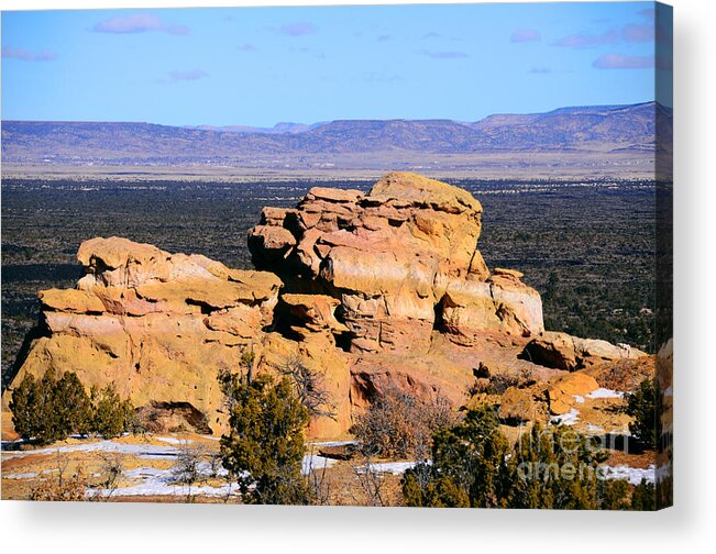 Southwest Landscape Acrylic Print featuring the photograph Sandstone bluff by Robert WK Clark