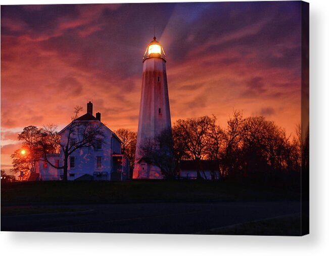 Sandy Hook Lighthouse Acrylic Print featuring the photograph Sandy Hook Lighthouse by Raymond Salani III