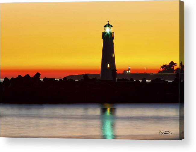 California Acrylic Print featuring the photograph Santa Cruz Lighthouses by Cheryl Strahl