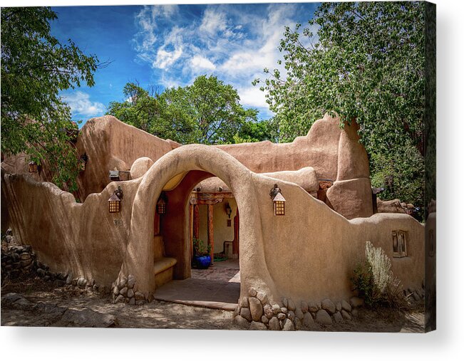 Adobe Acrylic Print featuring the photograph Santa Fe Entrance by Paul LeSage