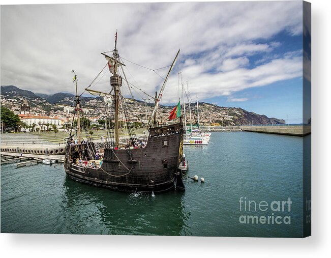 Atlantic Ocean Acrylic Print featuring the photograph Santa Maria In Funchal, Madeira, Portugal by Liesl Walsh