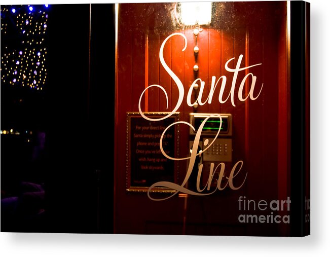 Christmas Acrylic Print featuring the photograph Santa Telephone Line direct by Yurix Sardinelly