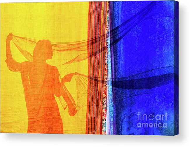Indian Girl Acrylic Print featuring the photograph Sari Girl by Tim Gainey