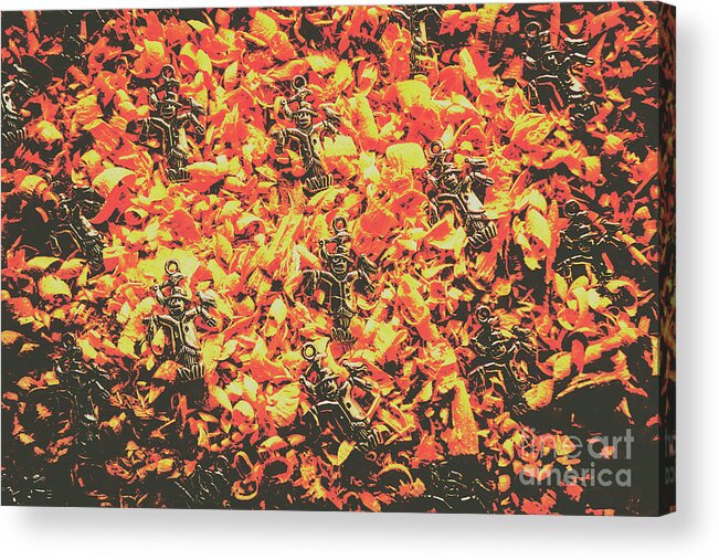 Scarecrow Acrylic Print featuring the photograph Scarecrows from fires burn by Jorgo Photography