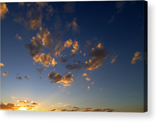 Photography Acrylic Print featuring the photograph Scattered Clouds at Sunset by Paul Cutright
