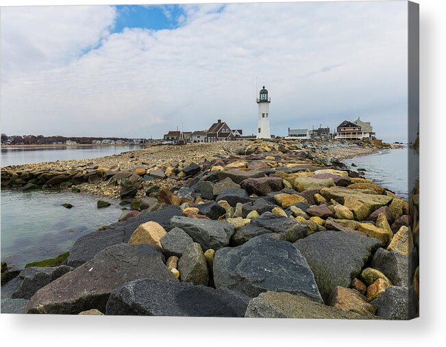 Lighthouse Acrylic Print featuring the photograph Scituate Lighthouse and Cedar Point by Brian MacLean