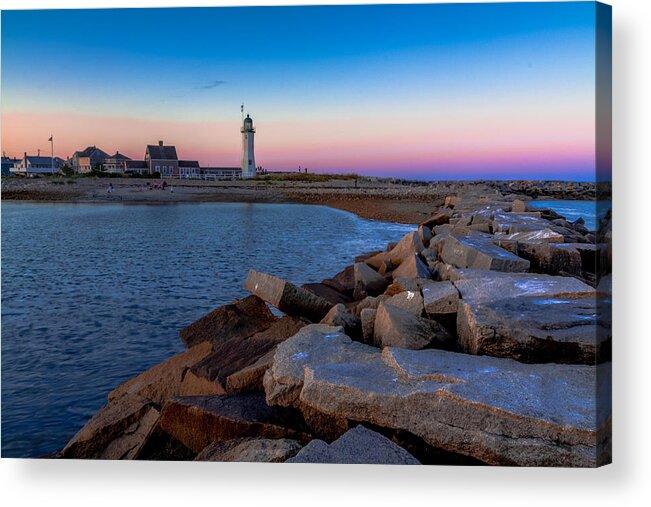 Scituate Acrylic Print featuring the photograph Scituate Lighthouse Sunset by Brian MacLean