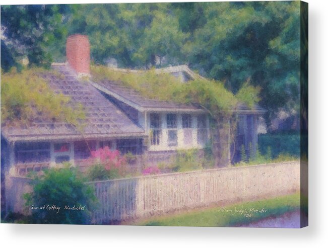 Sconset Acrylic Print featuring the painting Sconset Cottage #3 by Bill McEntee