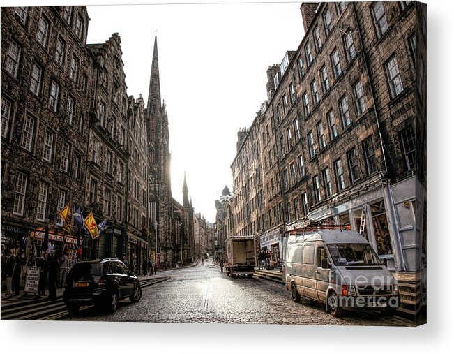Edinburgh Acrylic Print featuring the photograph Scotland Edinburgh Architecture Street by Chuck Kuhn