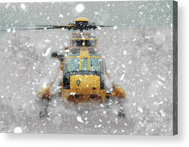 Sikorsky Acrylic Print featuring the digital art Sea King Snow by Airpower Art