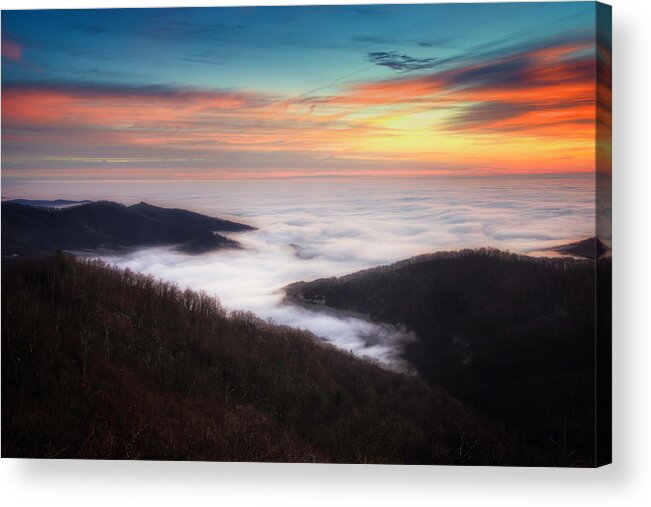 Shenandoah National Park Acrylic Print featuring the photograph Sea of Clouds by Ryan Wyckoff