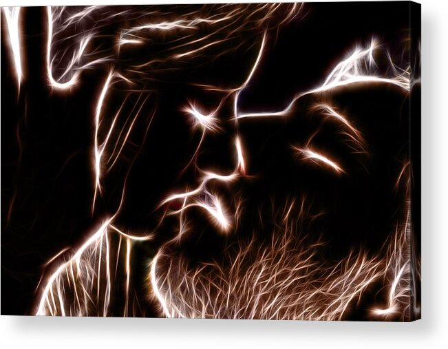 Kiss Acrylic Print featuring the digital art Sealed with a Kiss by Stephen Younts